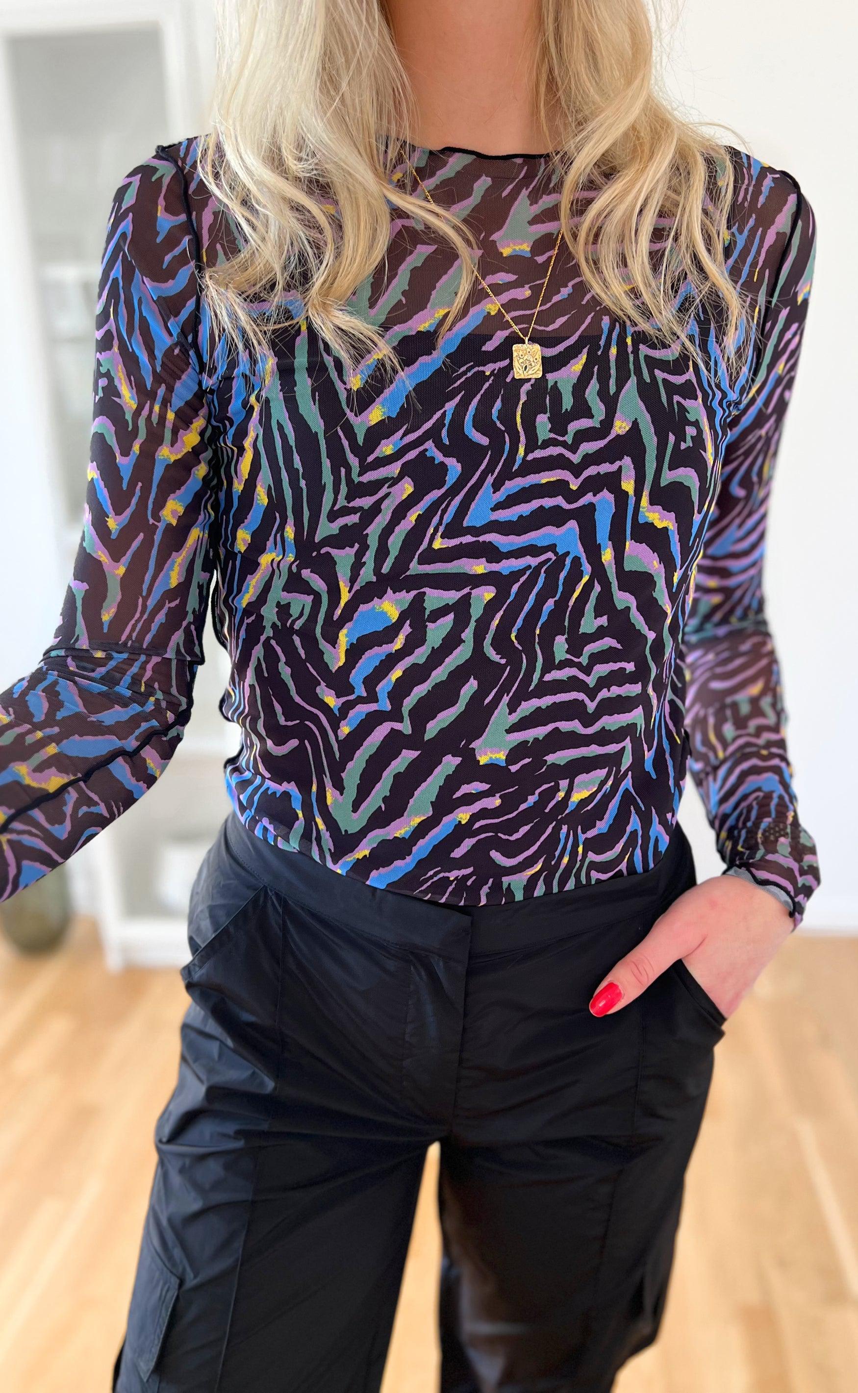 Liberte Bluse - Mesh - Colorful Zebra