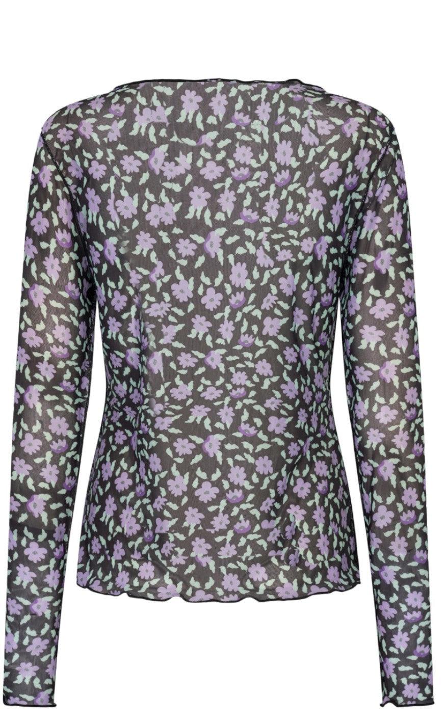 Liberte Bluse - Mesh - Mint Purple Flower