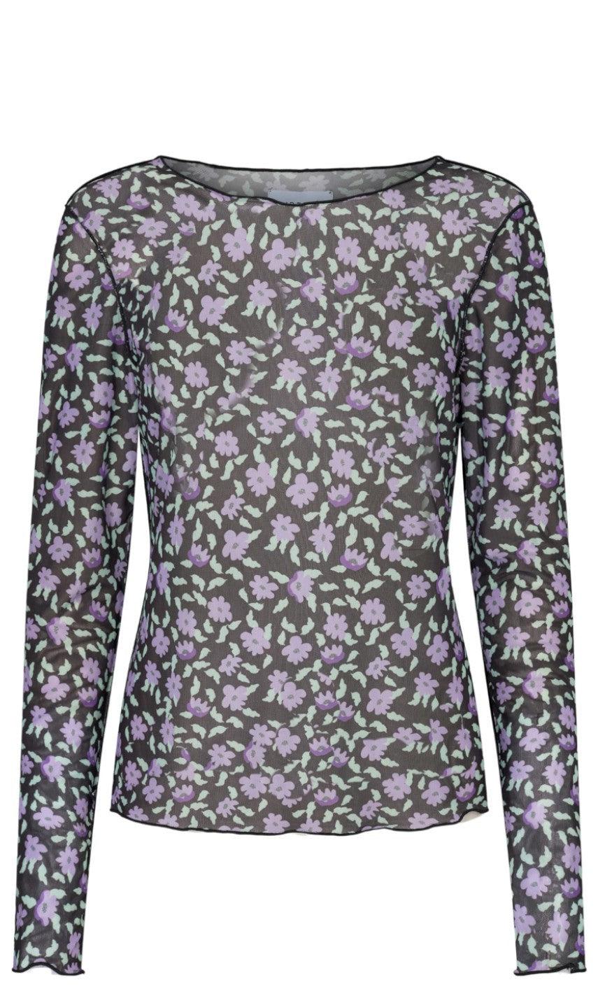 Liberte Bluse - Mesh - Mint Purple Flower