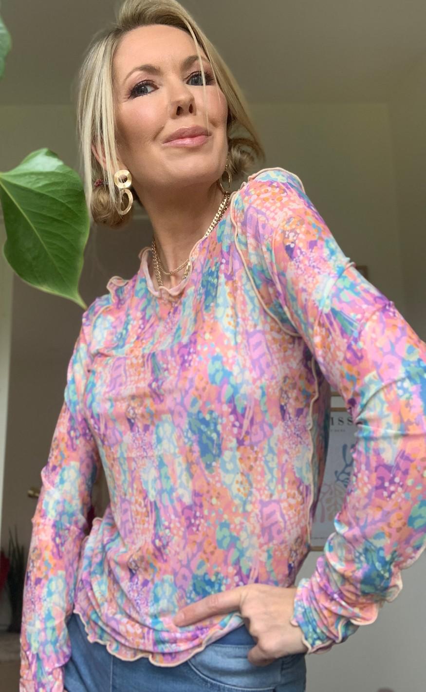 Liberte Bluse - Mesh - Pastel Leo