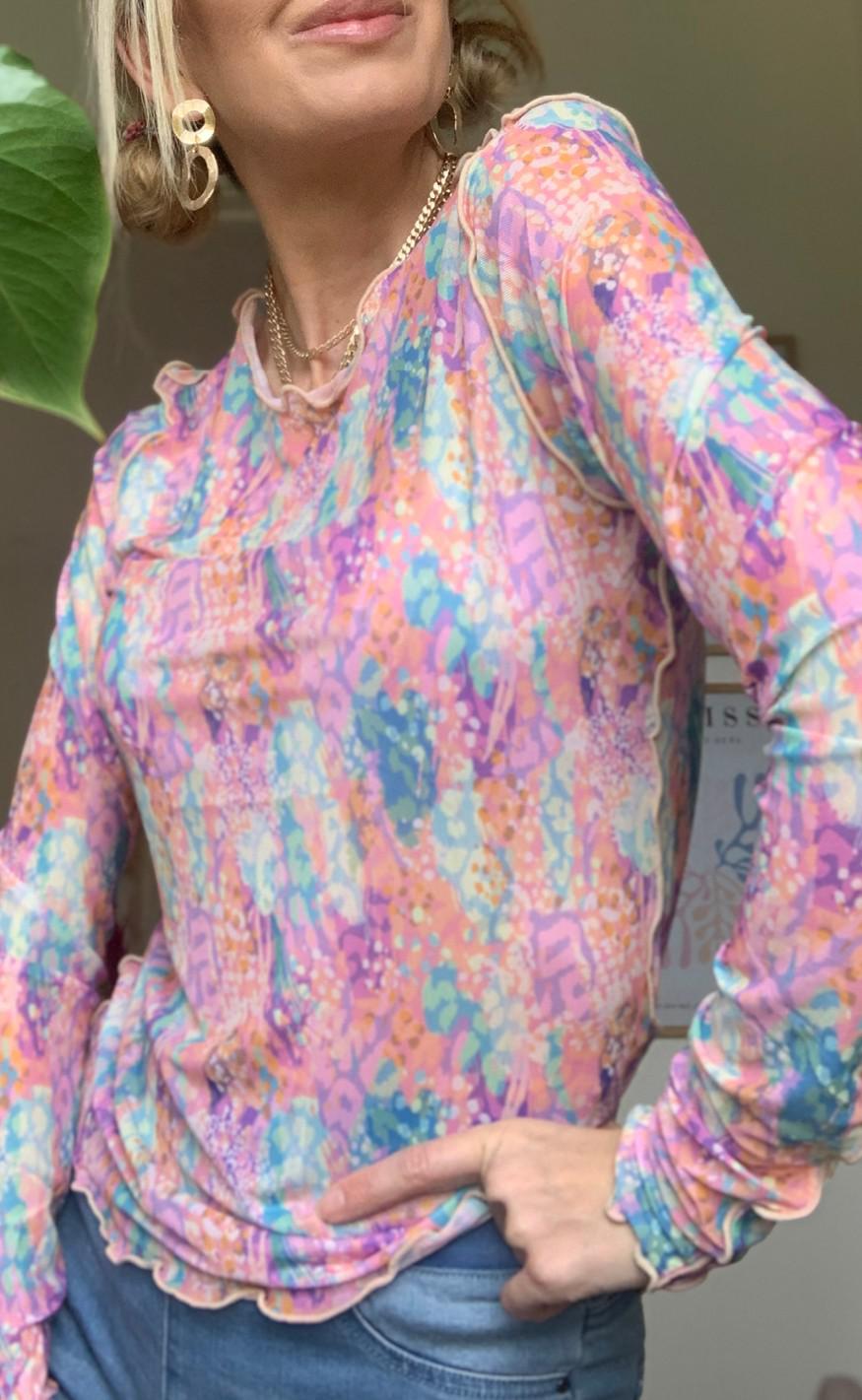 Liberte Bluse - Mesh - Pastel Leo