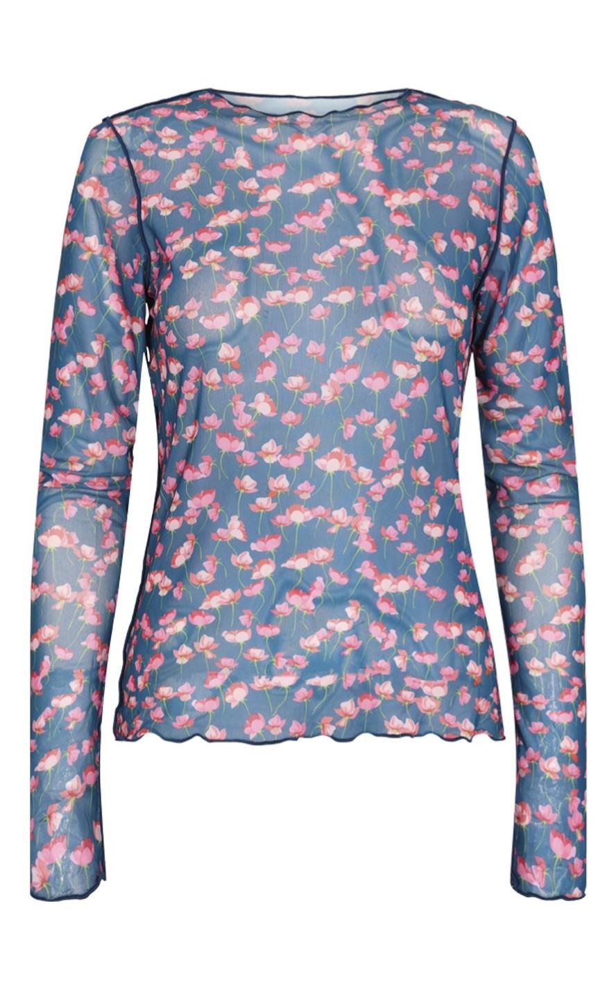 Liberte Bluse - Mesh - Pink Navy Flower