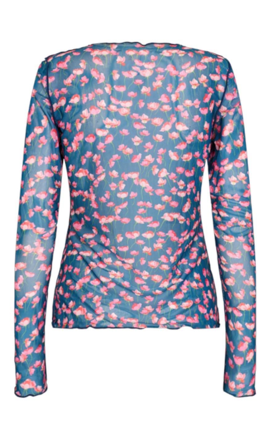 Liberte Bluse - Mesh - Pink Navy Flower