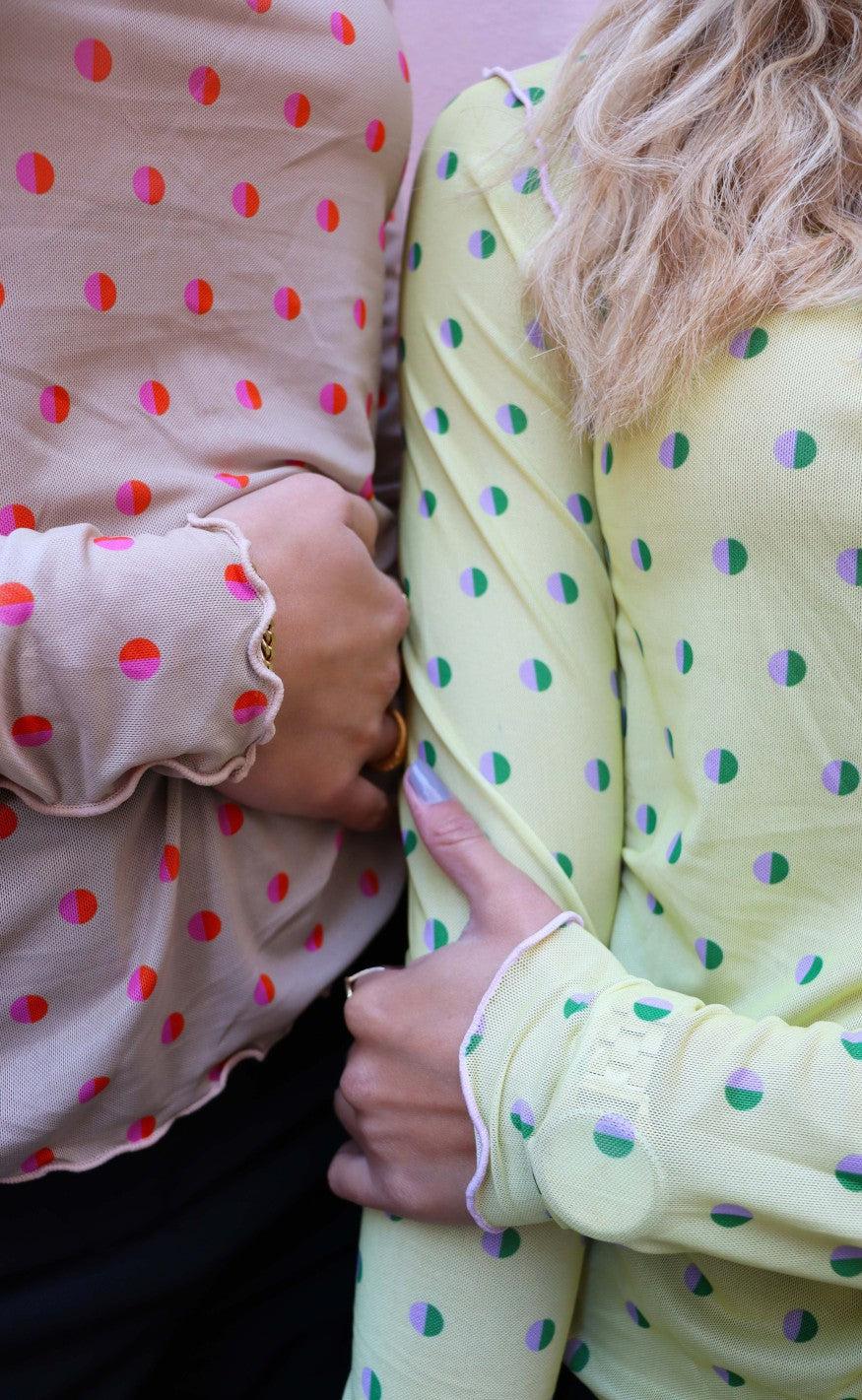 Liberte Bluse - Mesh - Pink Orange Sand Dot