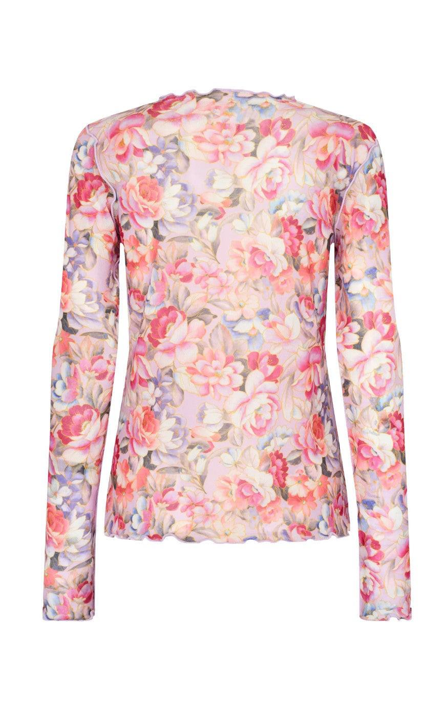 Liberte Bluse - Mesh - Pink gold flower