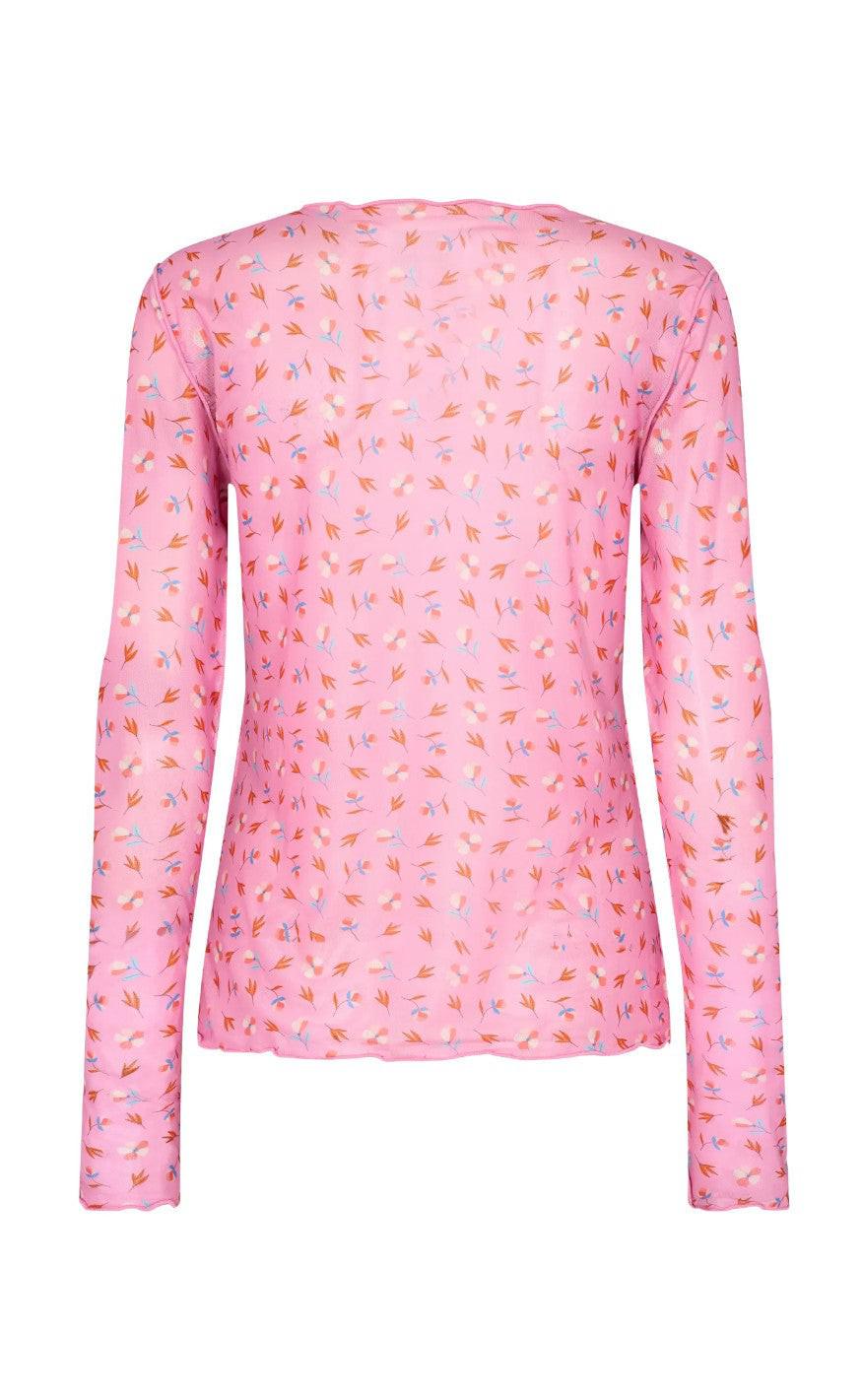 Liberte Bluse - Mesh - Pink red small flower