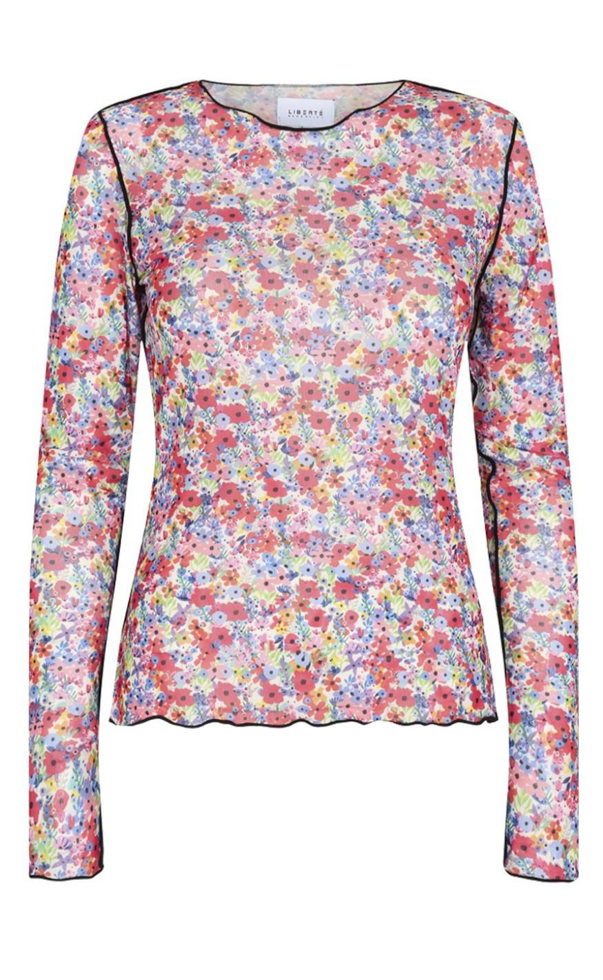 Liberte Bluse - Mesh - Red Flowers