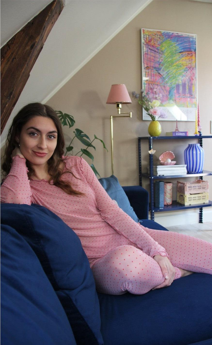 Liberte Bluse - Mesh - Rose Red Dot