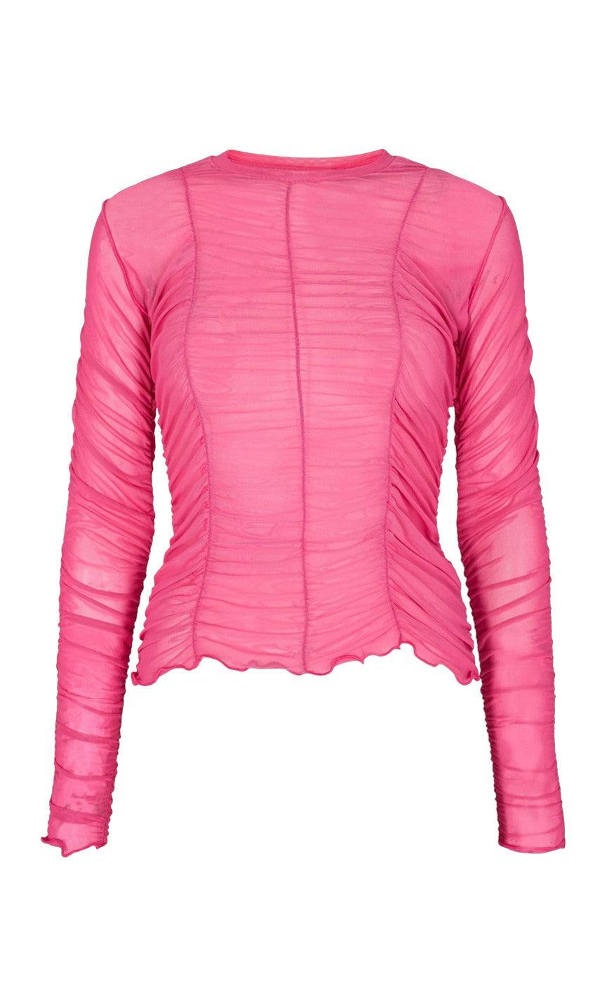 Liberte Bluse - Mesh Wrinkle - Pink