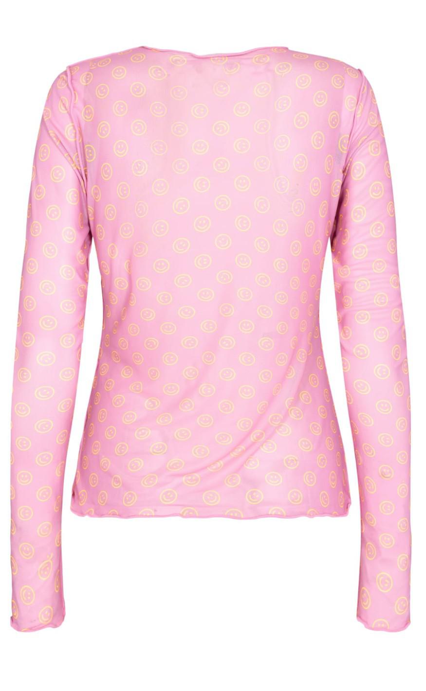 Liberte Bluse - Mesh - Yellow Pink Smiley