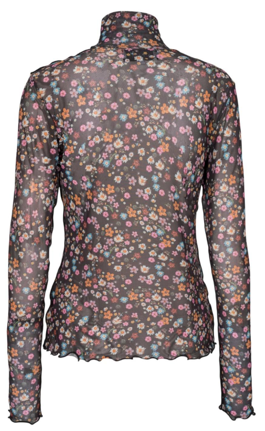 Liberte Highneck Bluse - Mesh - AW Flower