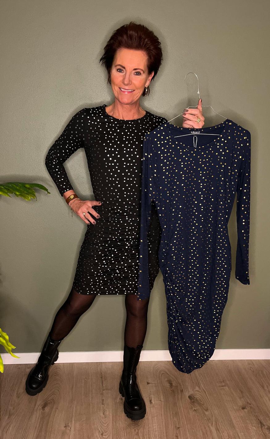 Liberte Kjole - Alma - Black Silver Dot