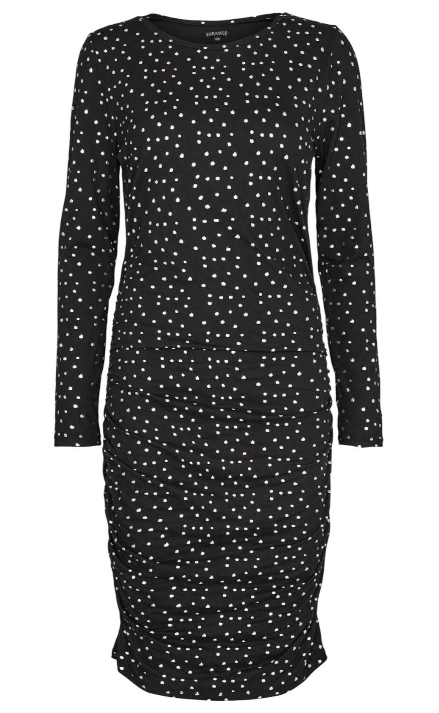 Liberte Kjole - Alma - Black Silver Dot