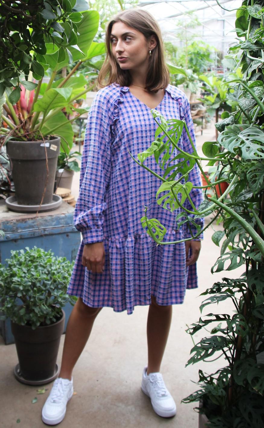 Liberte Kjole - Dana - Pink Blue Check