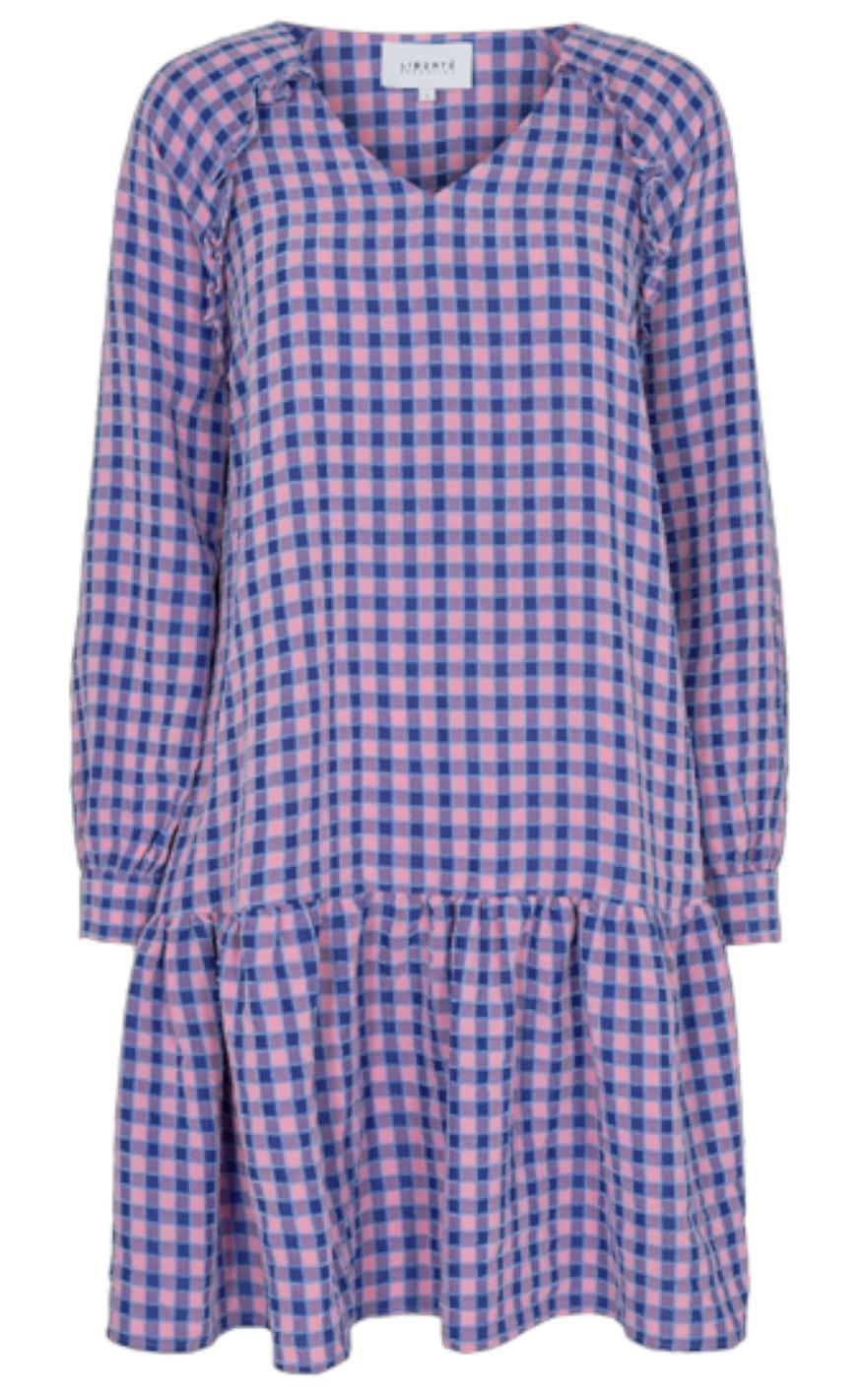 Liberte Kjole - Dana - Pink Blue Check