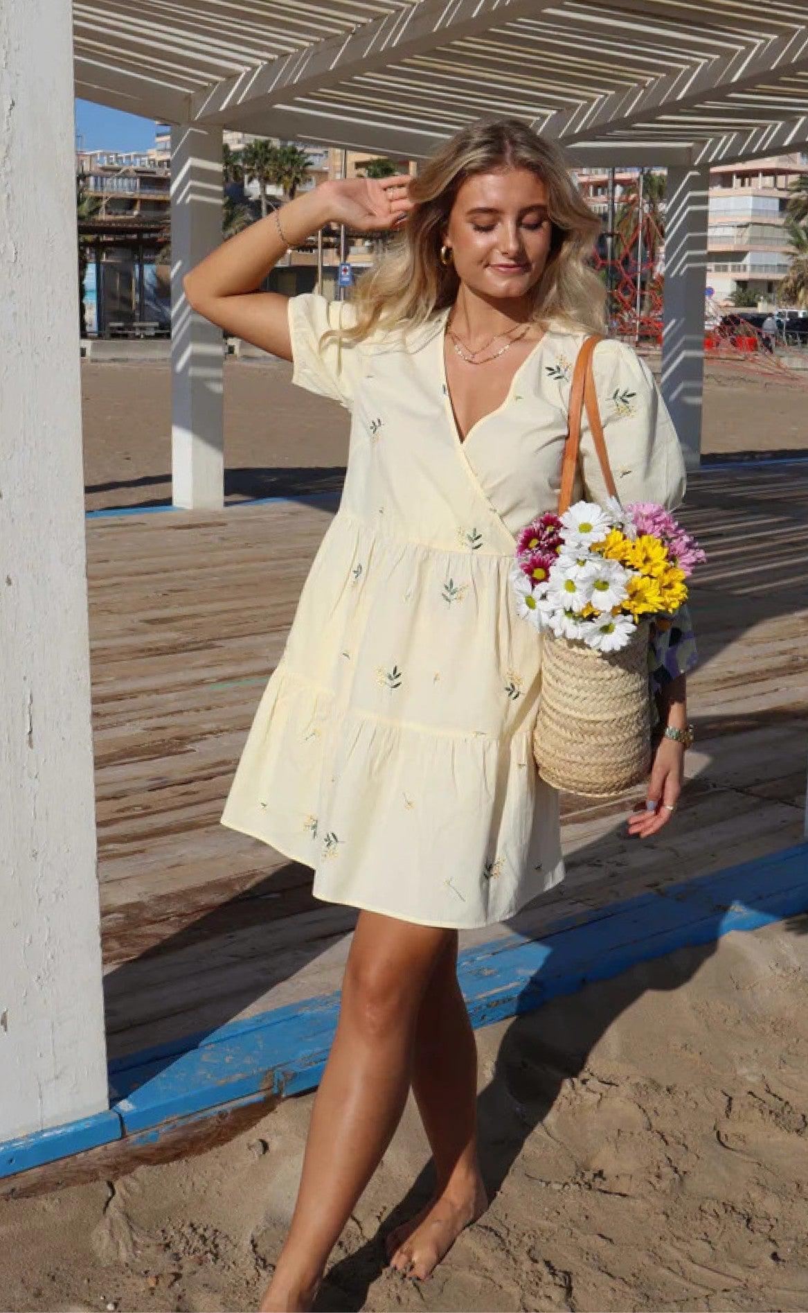 Liberte Kjole - Ester - Pale Yellow