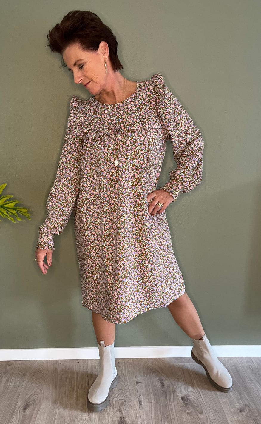 Liberte Kjole - Heather - Pink Brown Flower