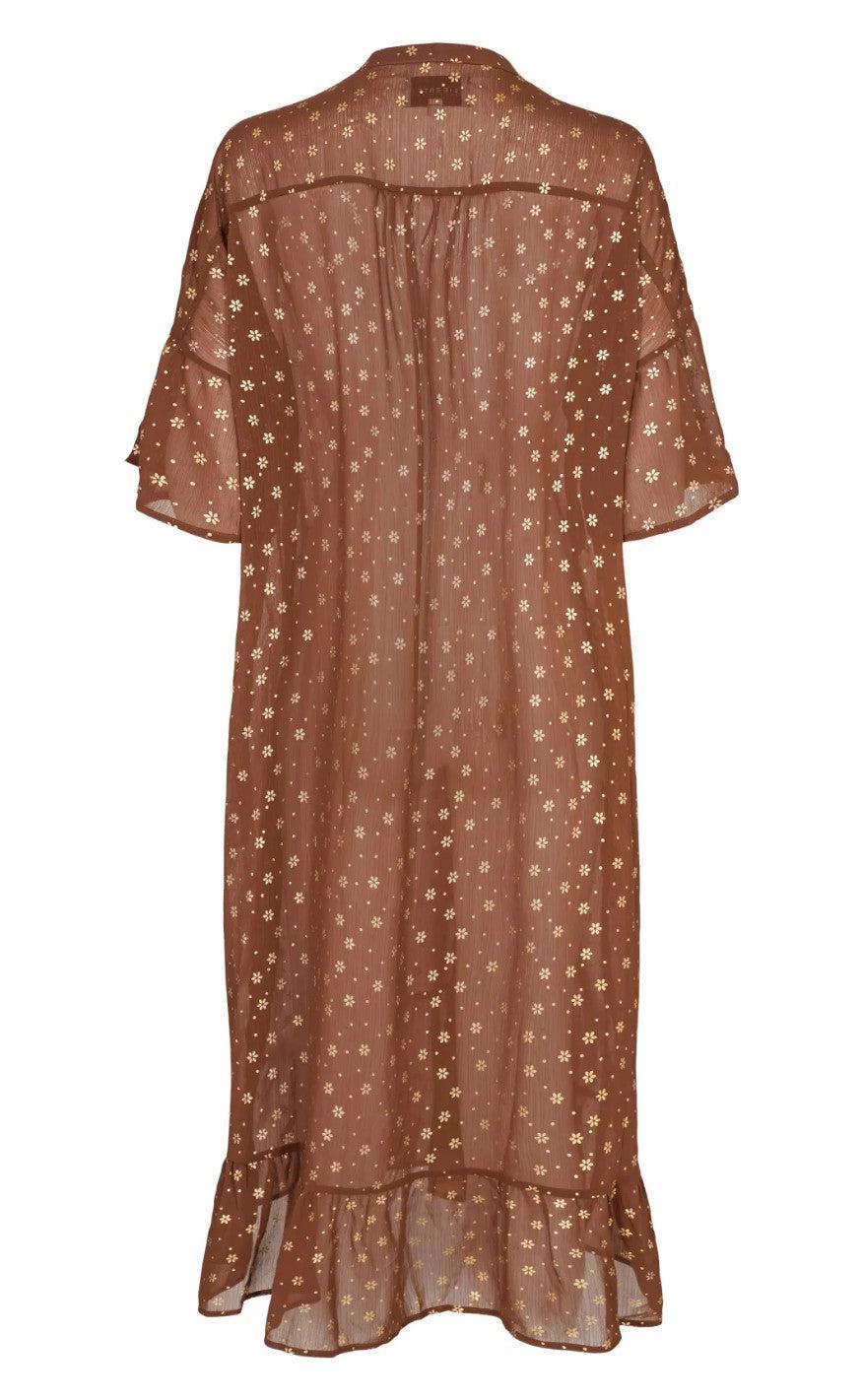 Liberte Kjole - Karoline - Brown Gold Flower