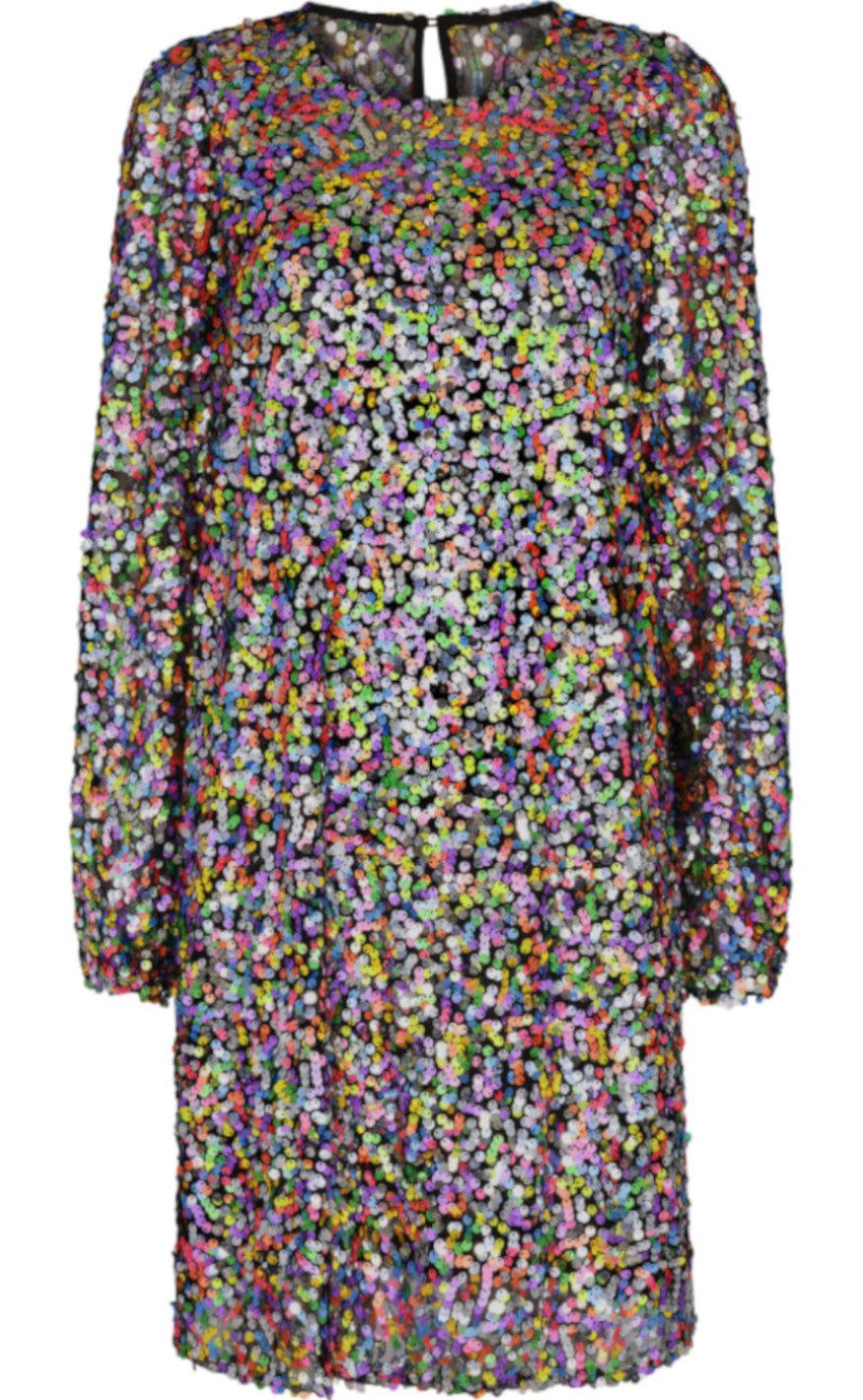 Liberte Kjole - Lamilla - Black Multi Sequins