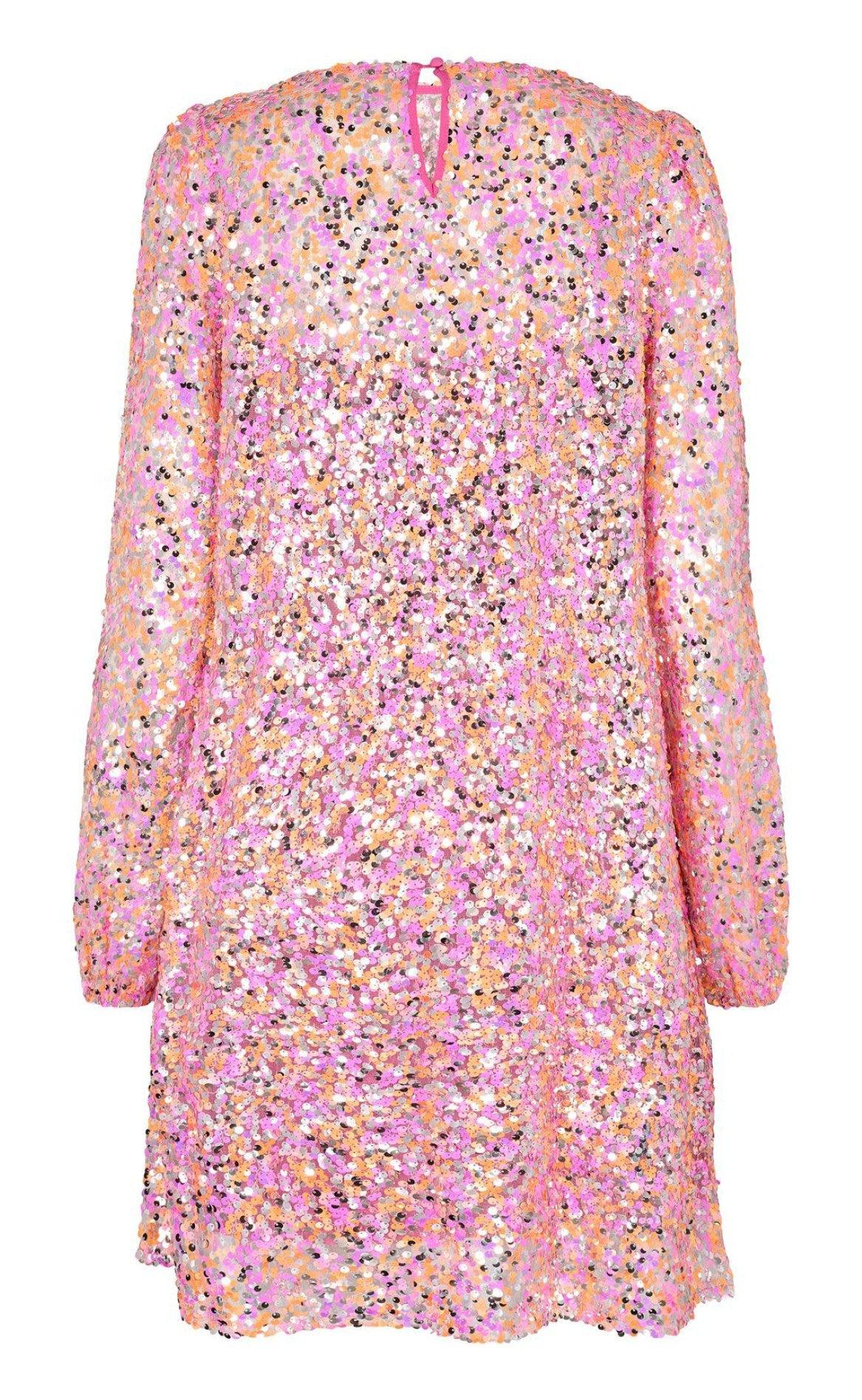 Liberte Kjole - Lamilla - Pink Orange Sequins
