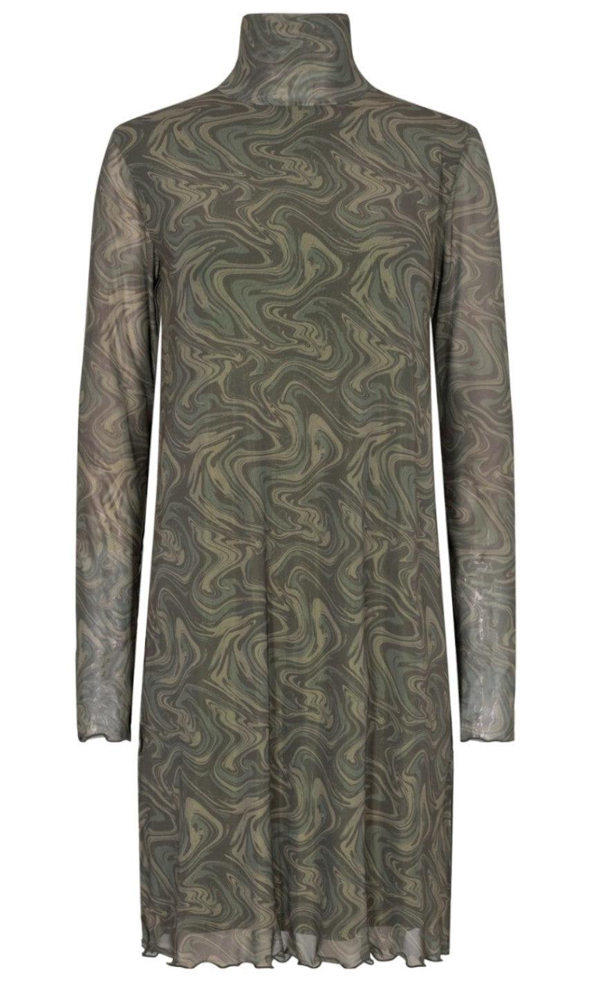 Liberte Kjole - Mesh - Army Twist