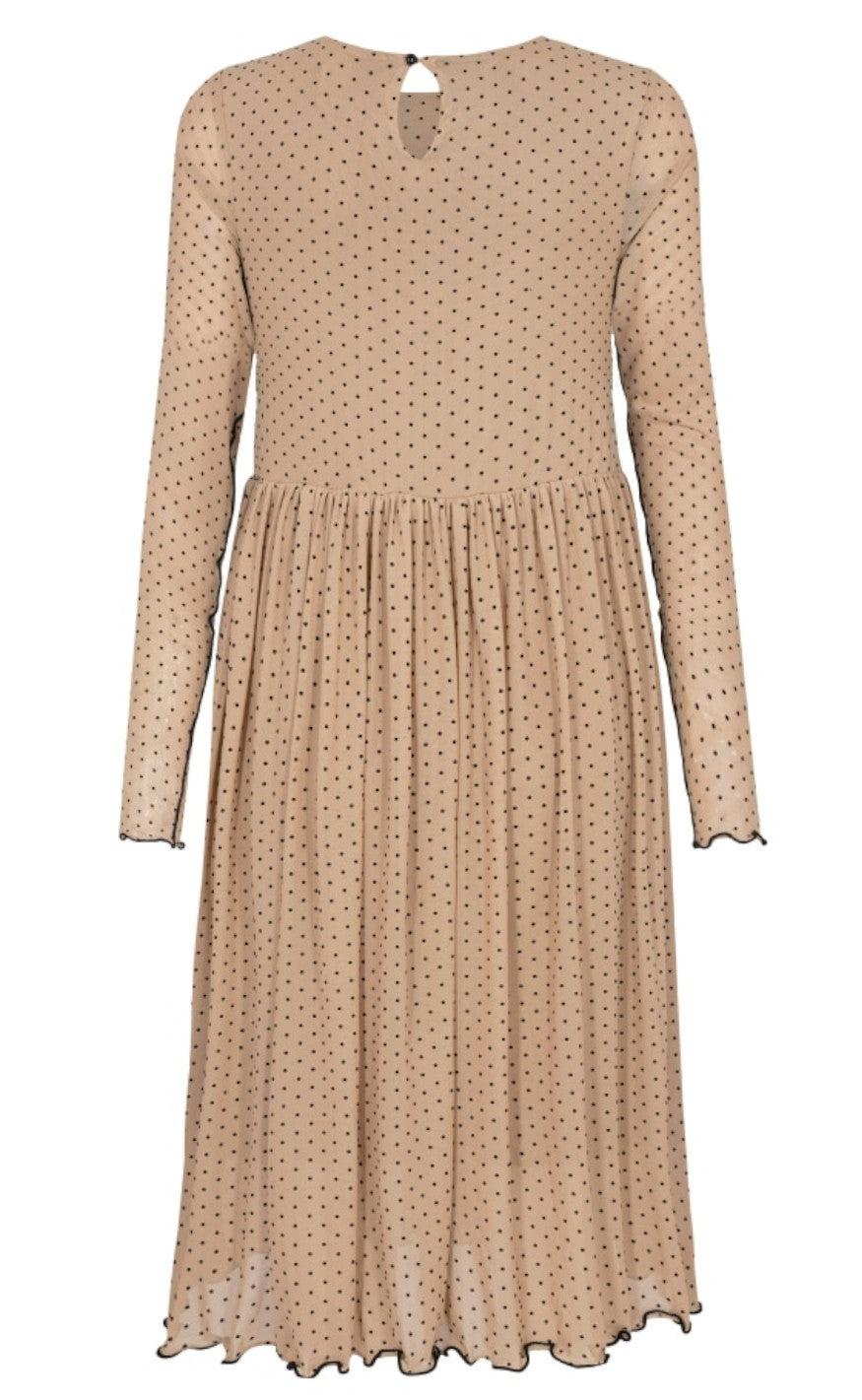 Liberte Kjole - Mesh - Nude Black Dot