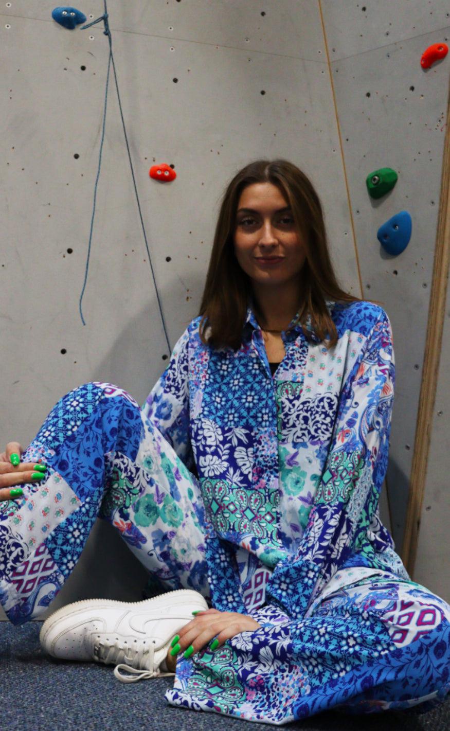 Liberte Skjorte - Neda - Blue Patchwork