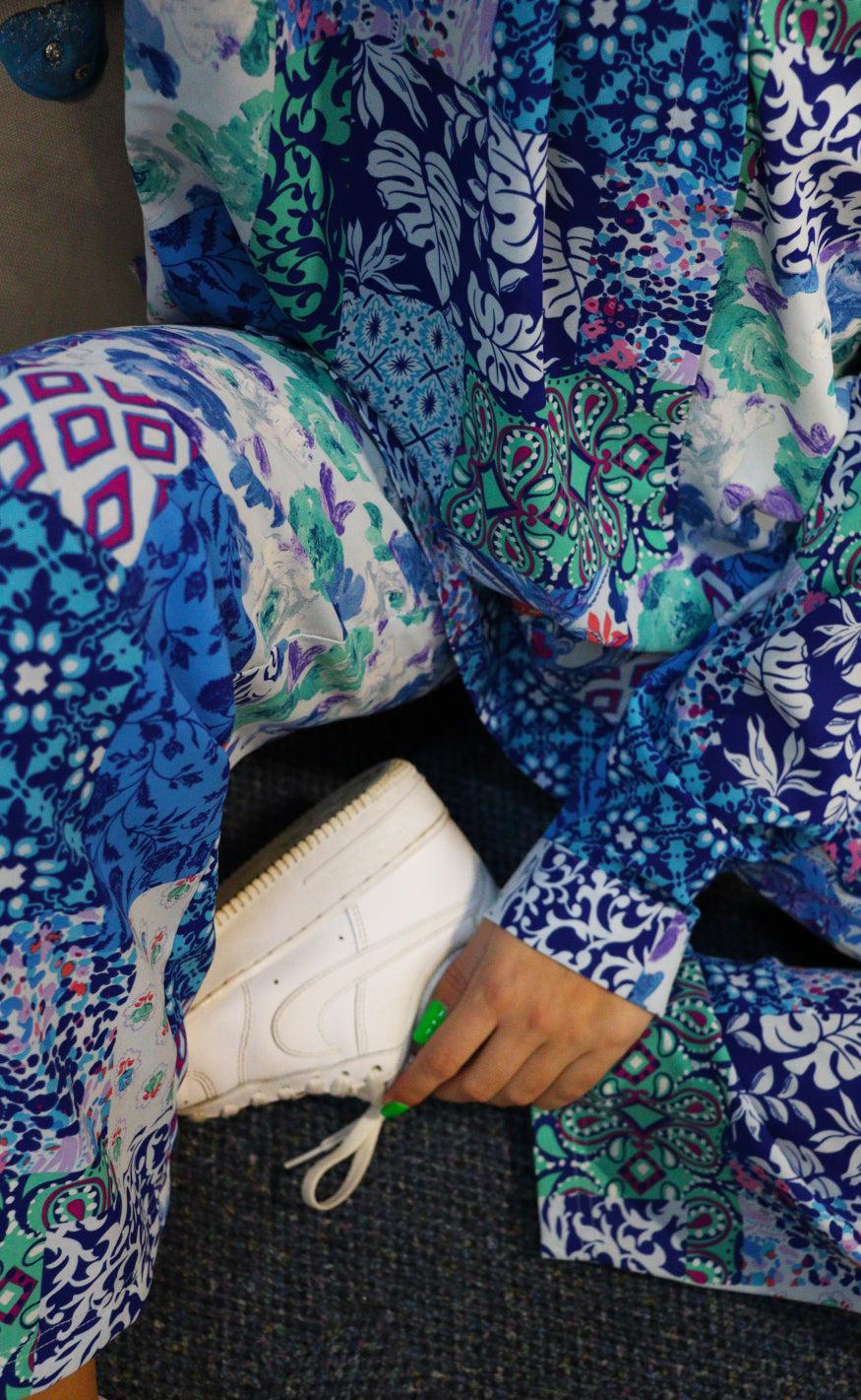 Liberte Skjorte - Neda - Blue Patchwork