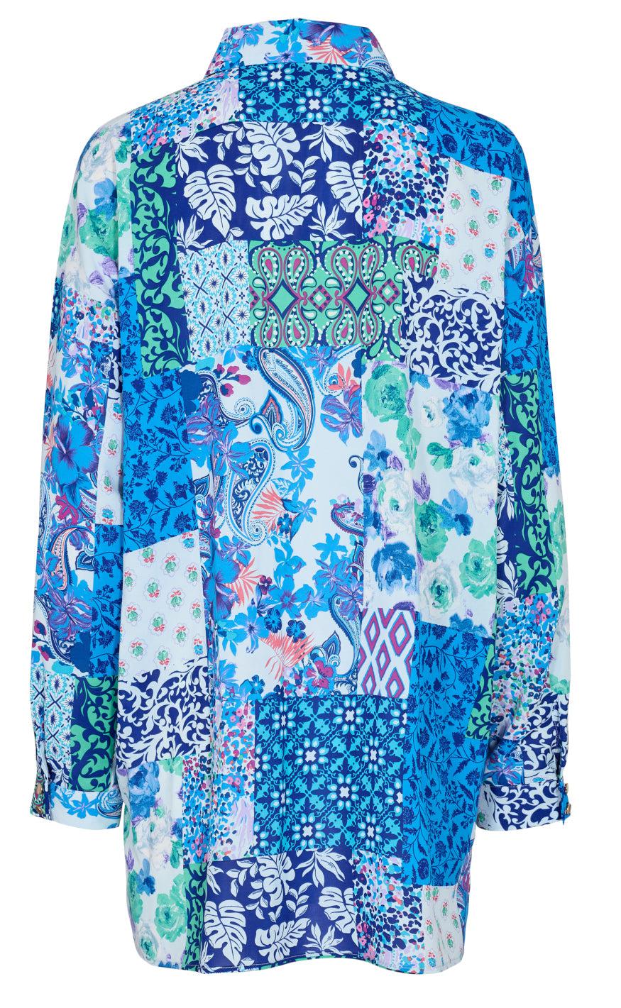 Liberte Skjorte - Neda - Blue Patchwork