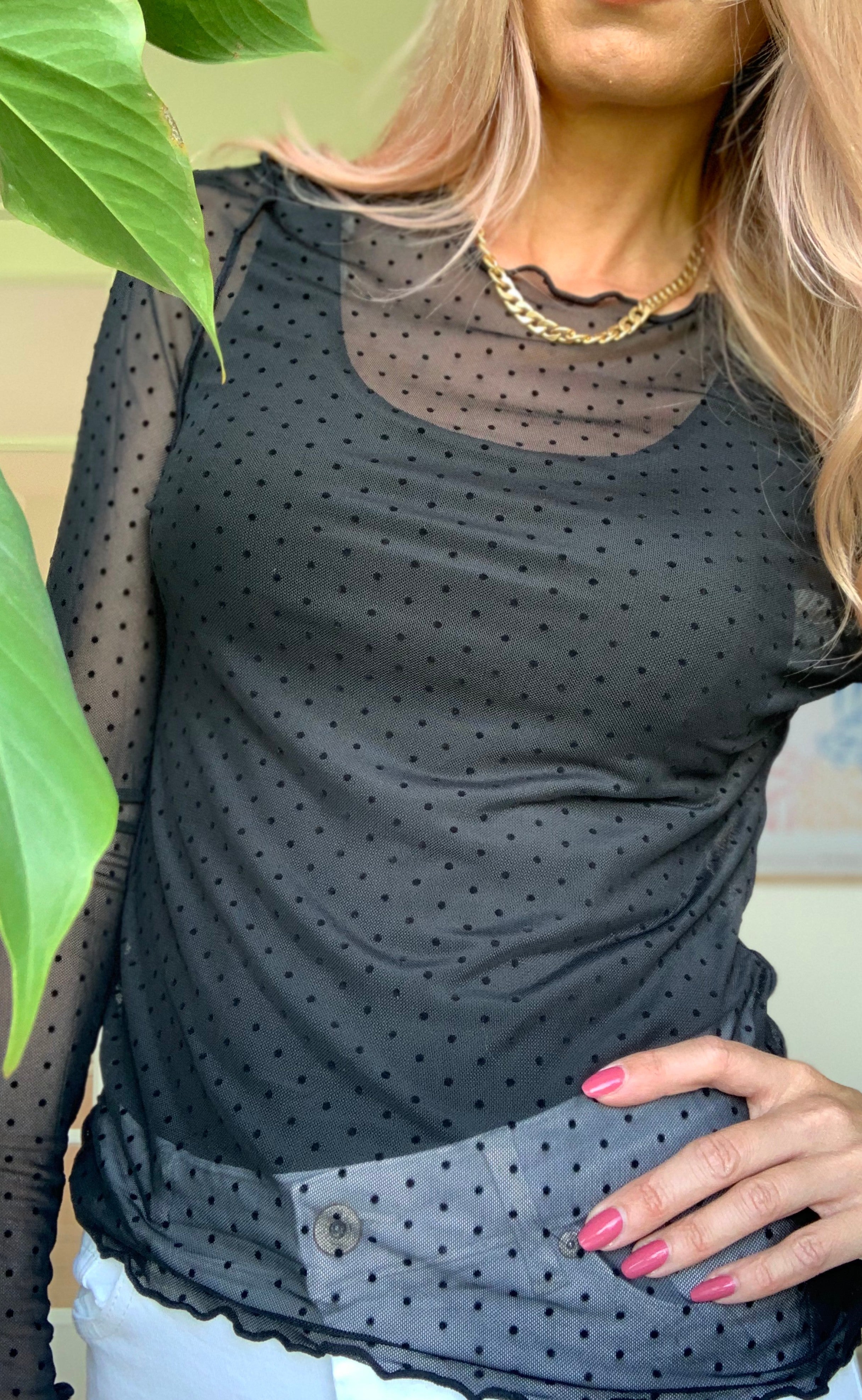 Liberte Top - Mesh - Black Dot