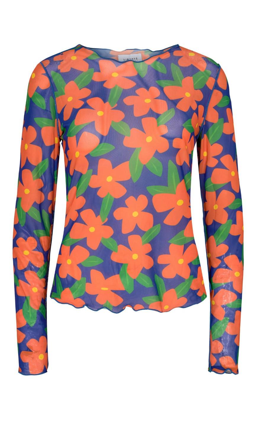 Liberte Top - Mesh - Orange Big Flower