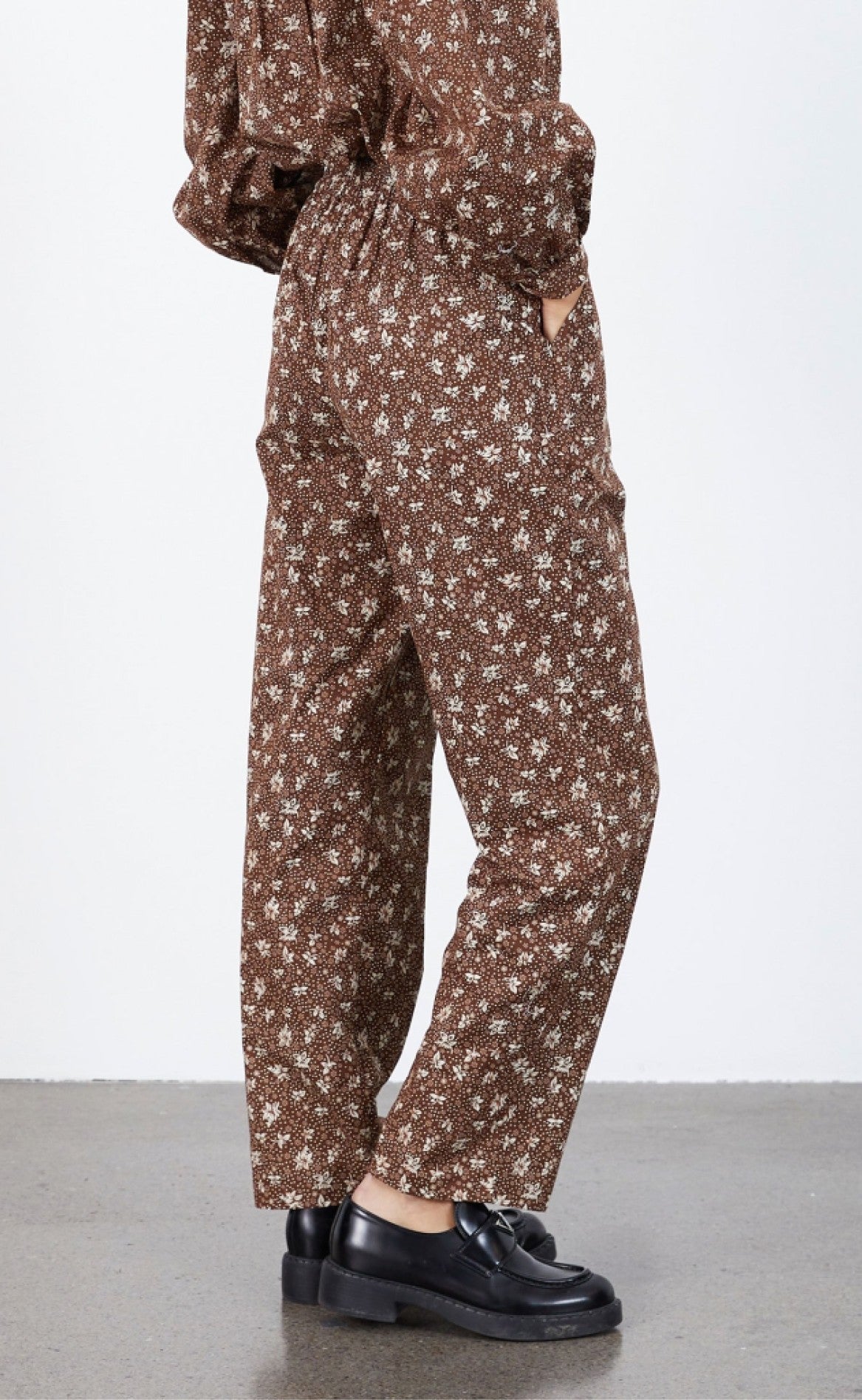Lollys Laundry Bukser - Bill - Flower Print brown