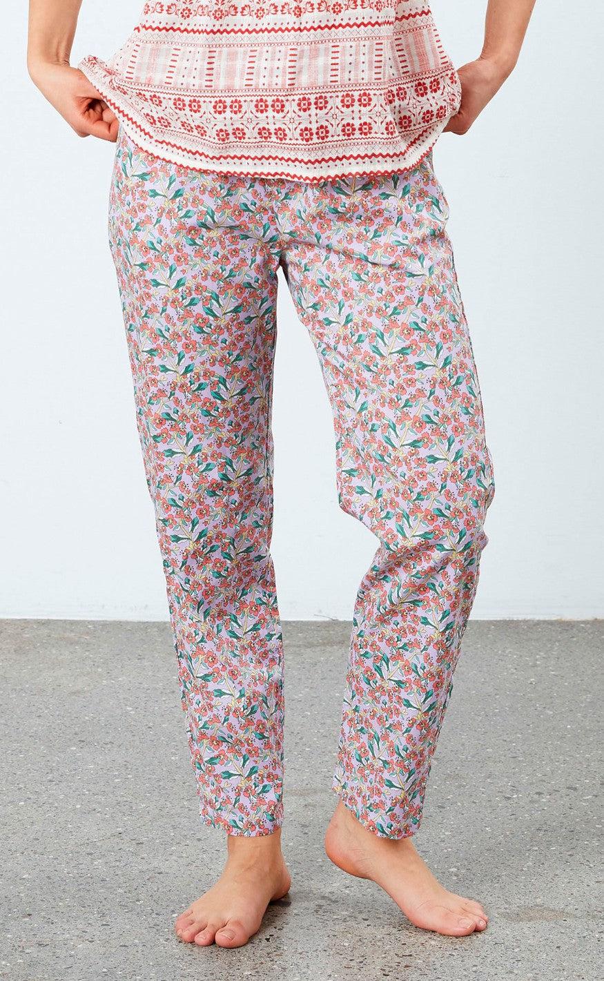 Lollys Laundry Bukser - Bill - Flower print rose