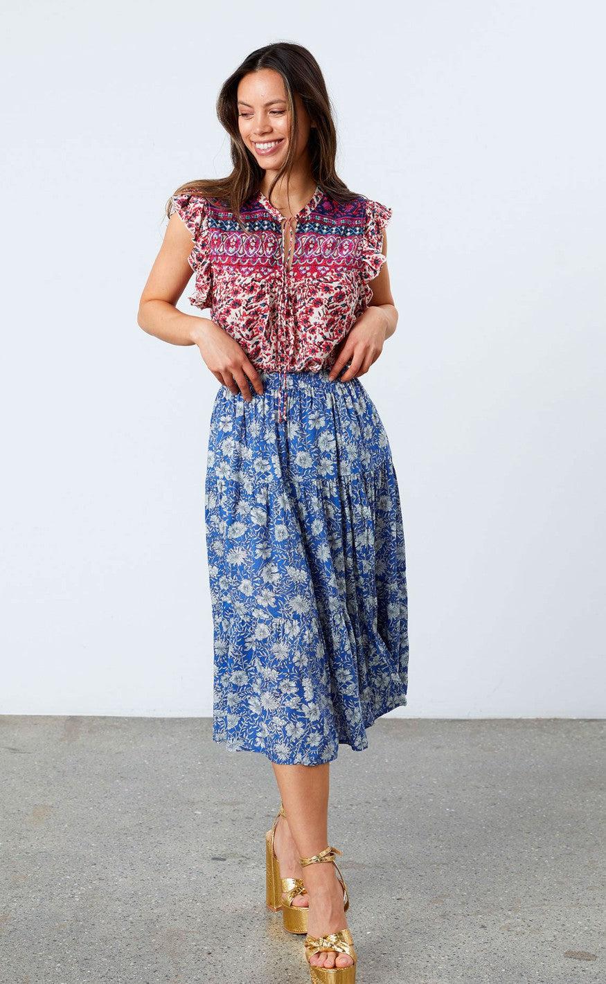Lollys Laundry Nederdel - Morning - Flower Print