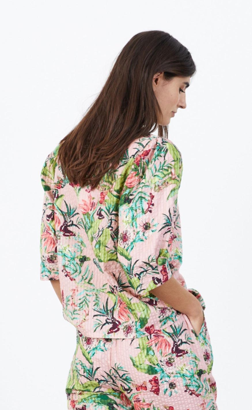 Lollys Laundry Skjorte - Bono - Pink Flower Print 1