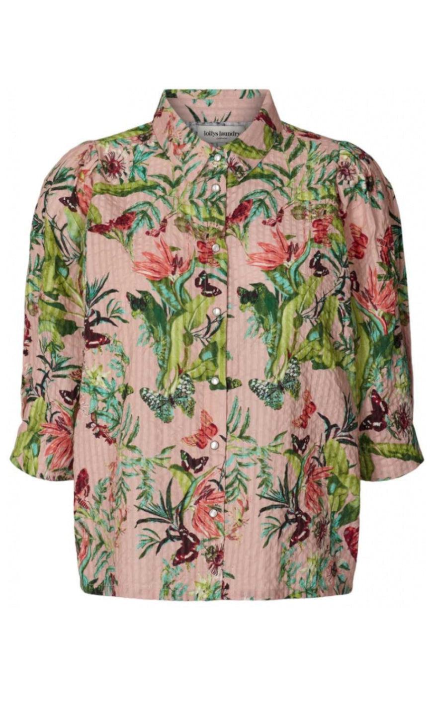 Lollys Laundry Skjorte - Bono - Pink Flower Print 1