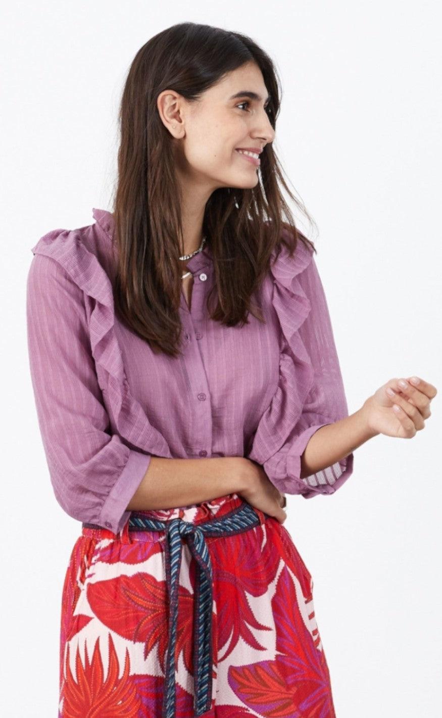 Lollys Laundry Skjorte - Hanni - Plum