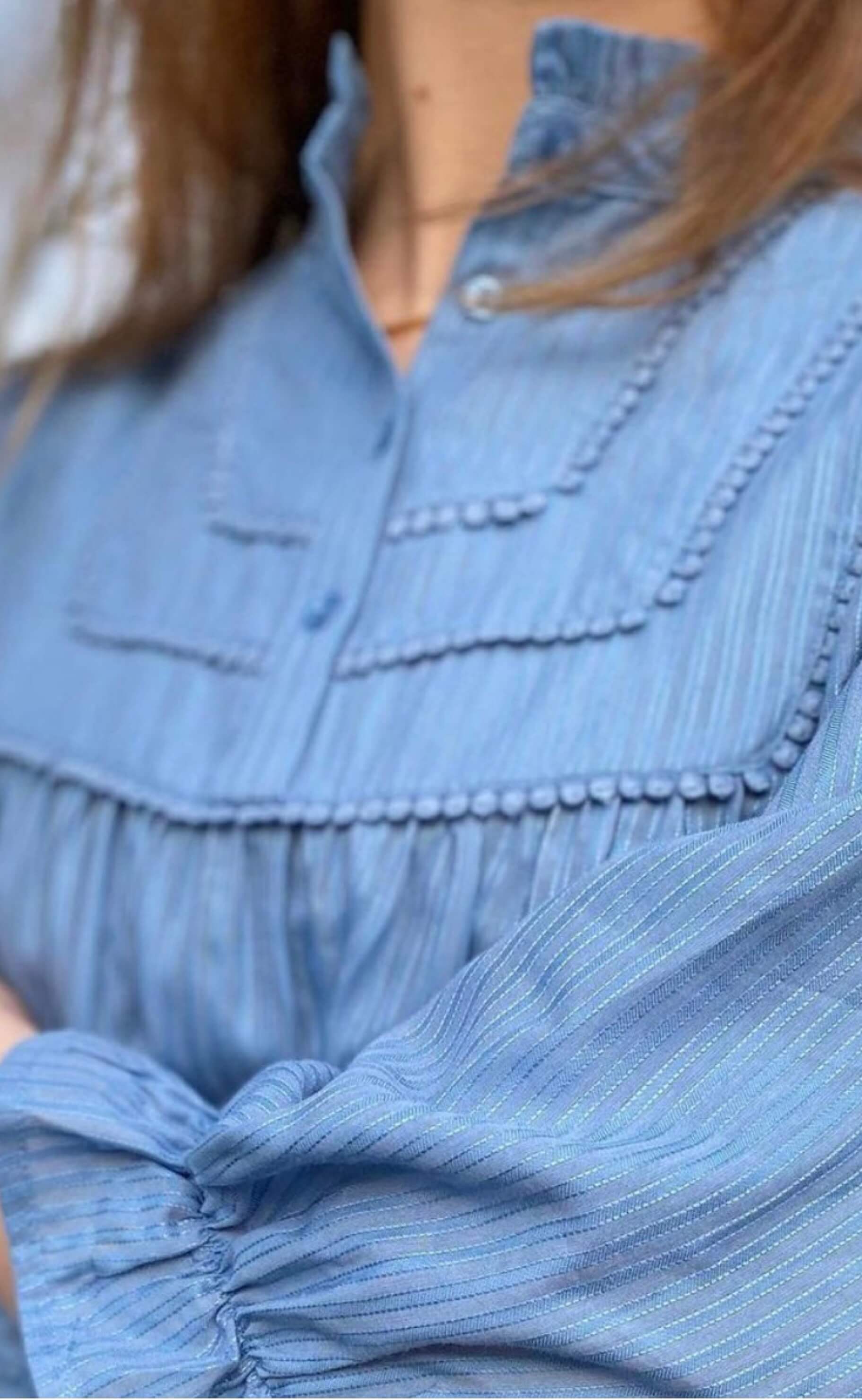 Lollys Laundry Skjorte - Huxi - Dusty Blue