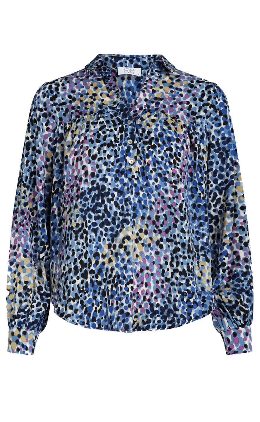 Love & Divine Bluse - Love425-7 - Blue/Dot