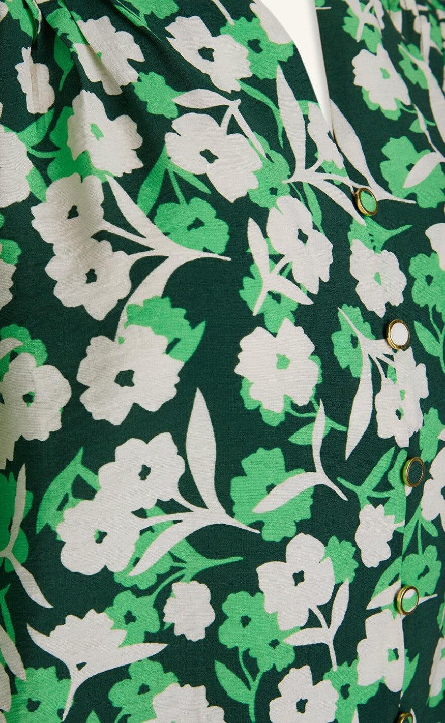Love & Divine Bluse - Love628-5 - Green Flower