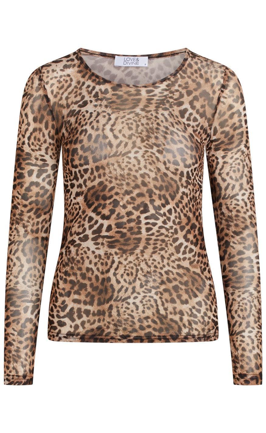 Love & Divine Bluse - Love660-2 - Brown Leo