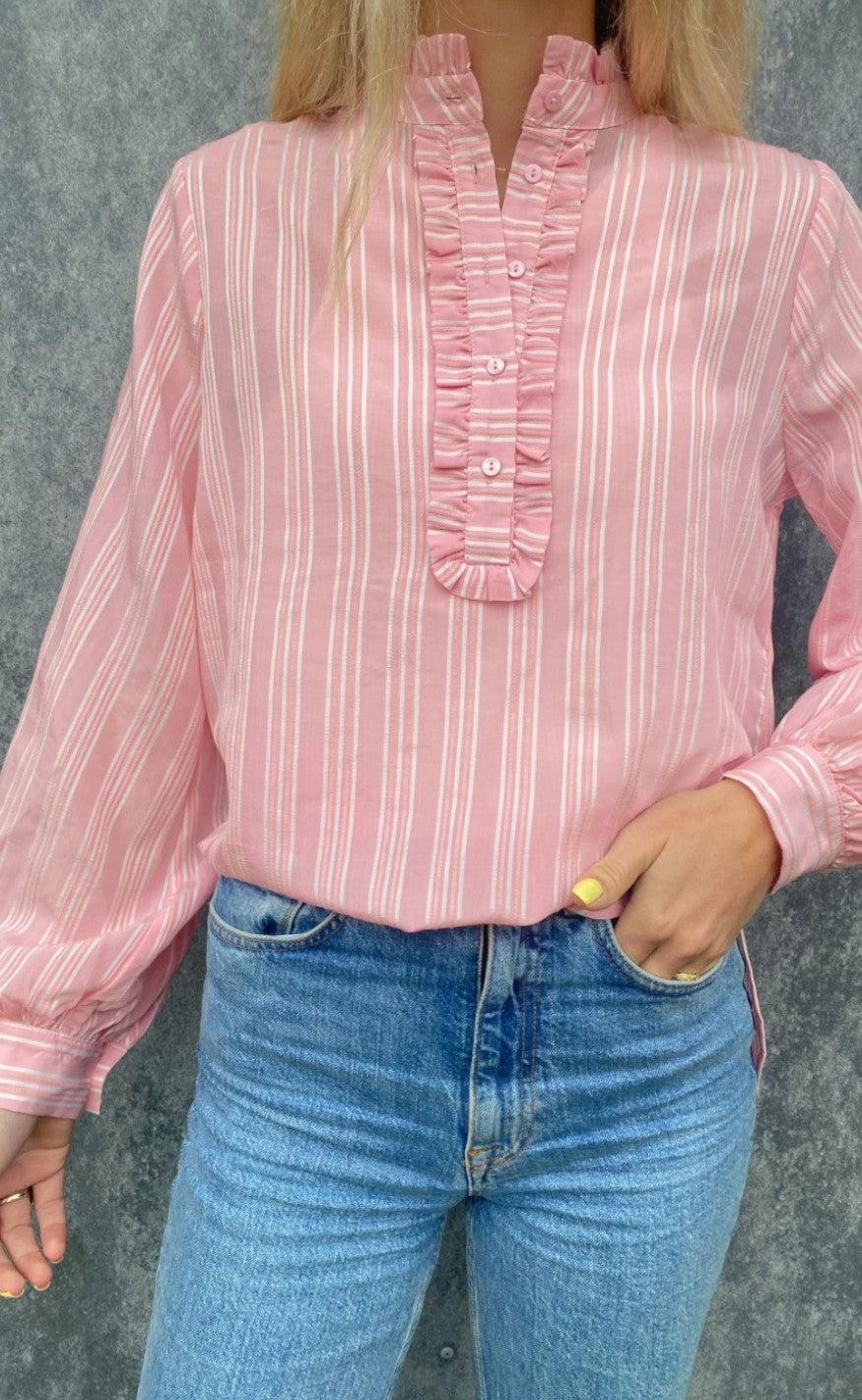 Love & Divine Bluse - Love663 - L. Pink / White