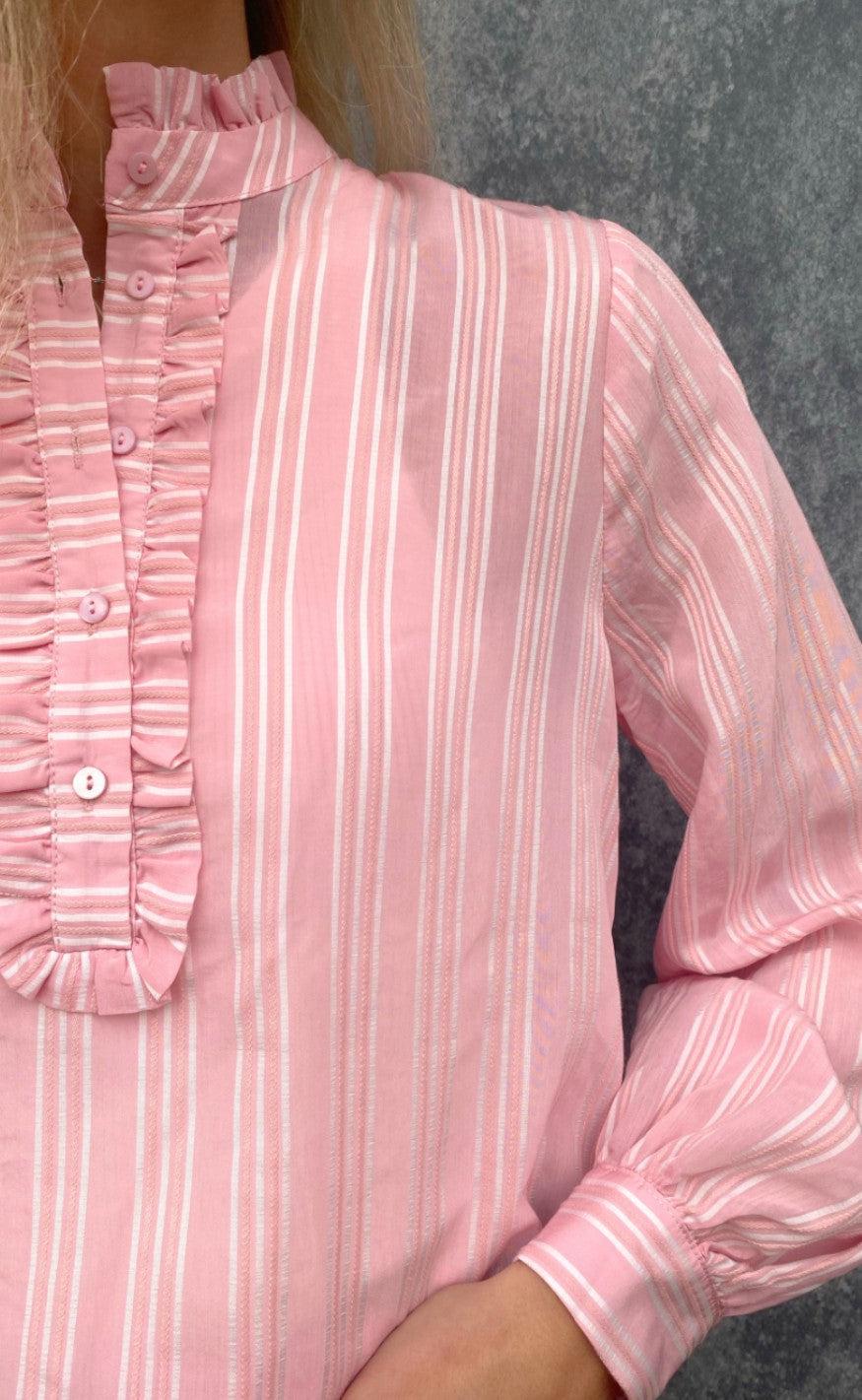 Love & Divine Bluse - Love663 - L. Pink / White