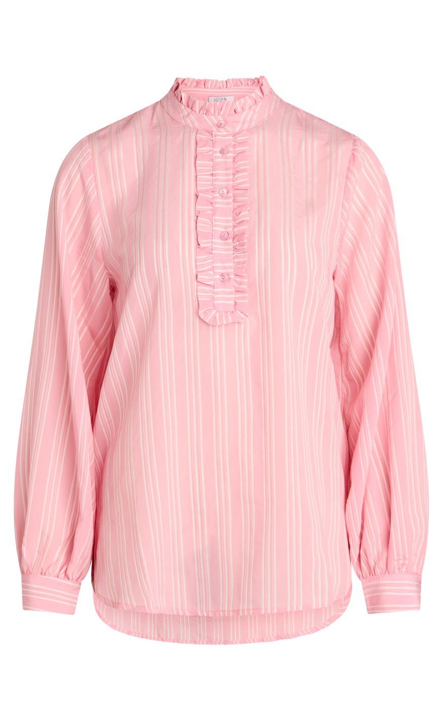 Love & Divine Bluse - Love663 - L. Pink / White