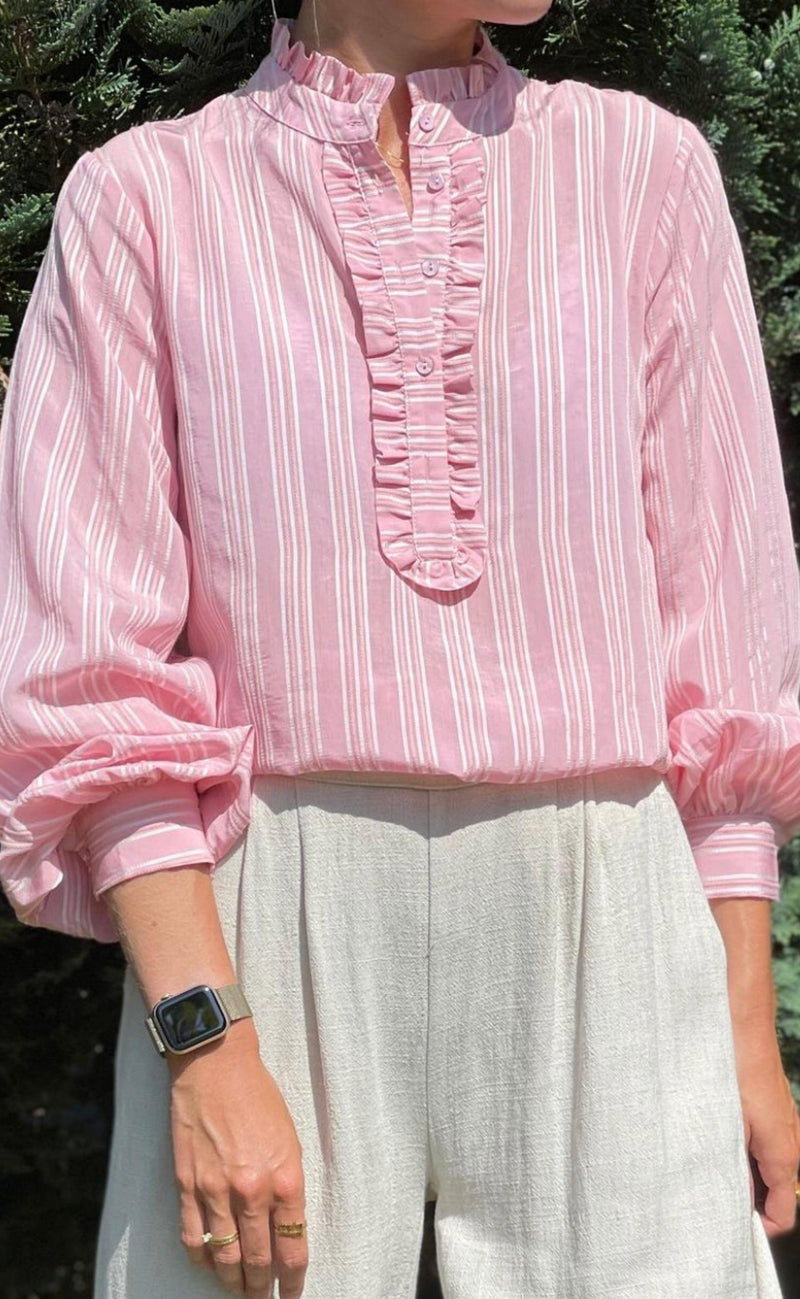 Love & Divine Bluse - Love663 - L. Pink / White