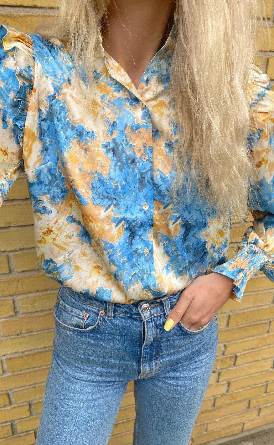 Love & Divine Bluse - Love687-1 - Cornflower