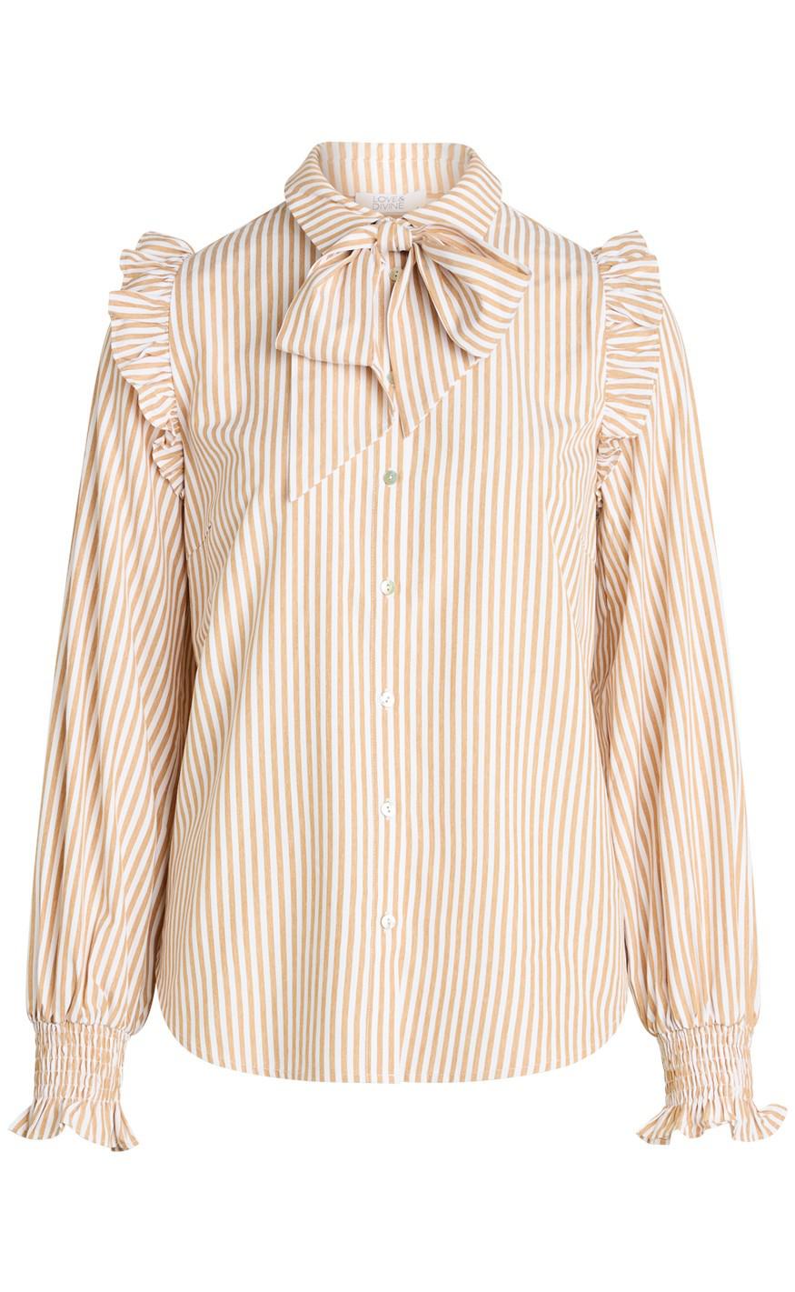Love & Divine Bluse - Love687 - Camel / White