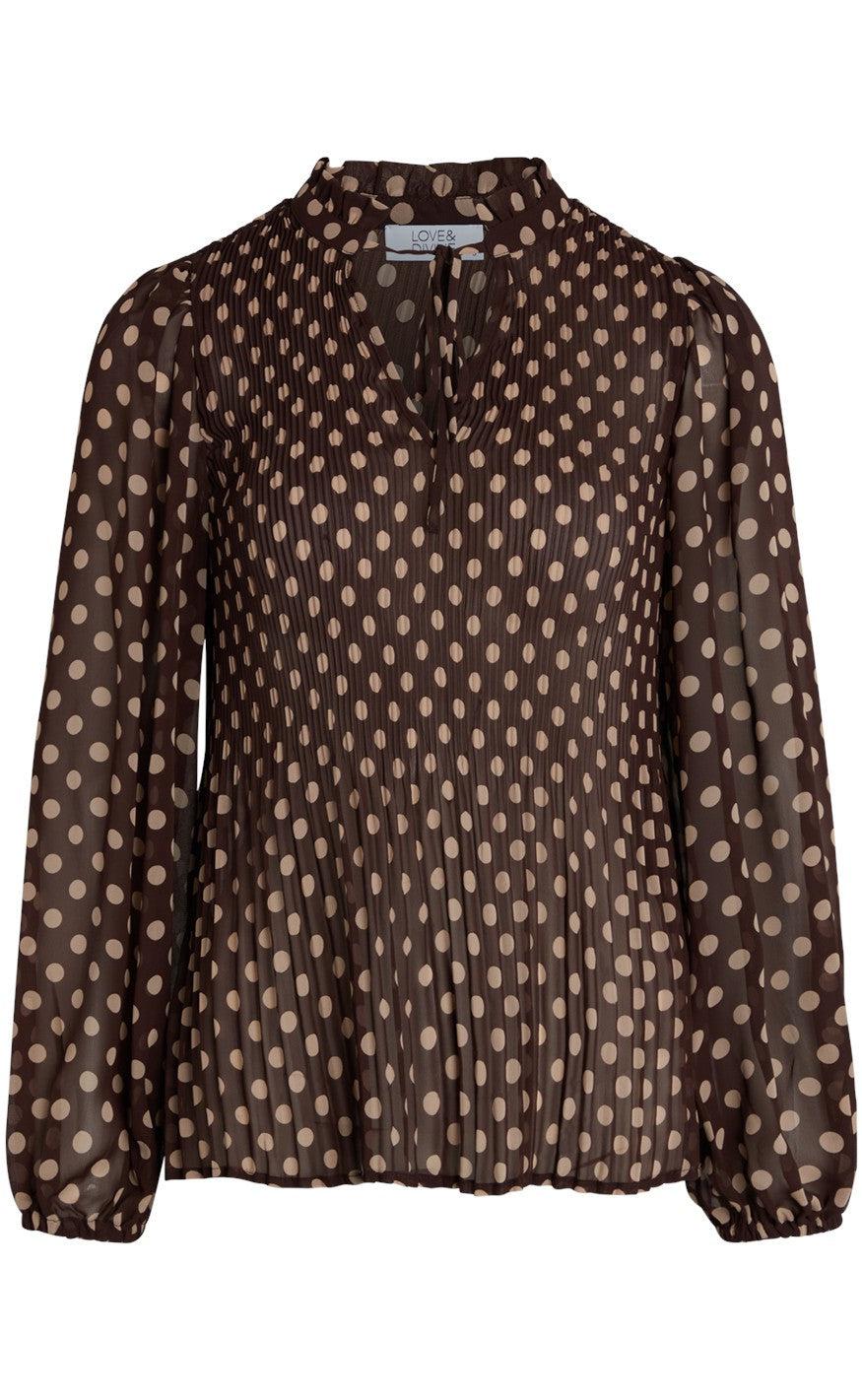 Love & Divine Bluse - Love695 - Chocolate/Dot