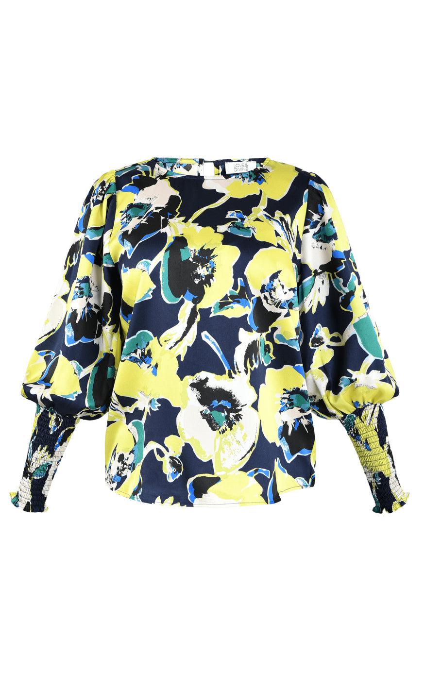 Love & Divine Bluse - Love738-11 - Lime Flower
