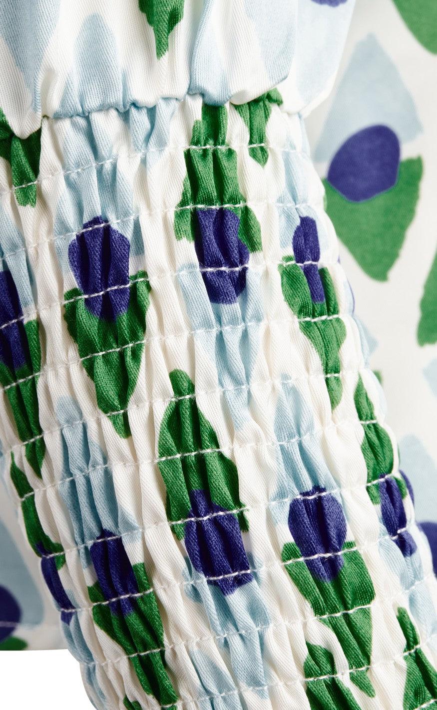 Love & Divine Bluse - Love738-3 - Blue/Green Graphic